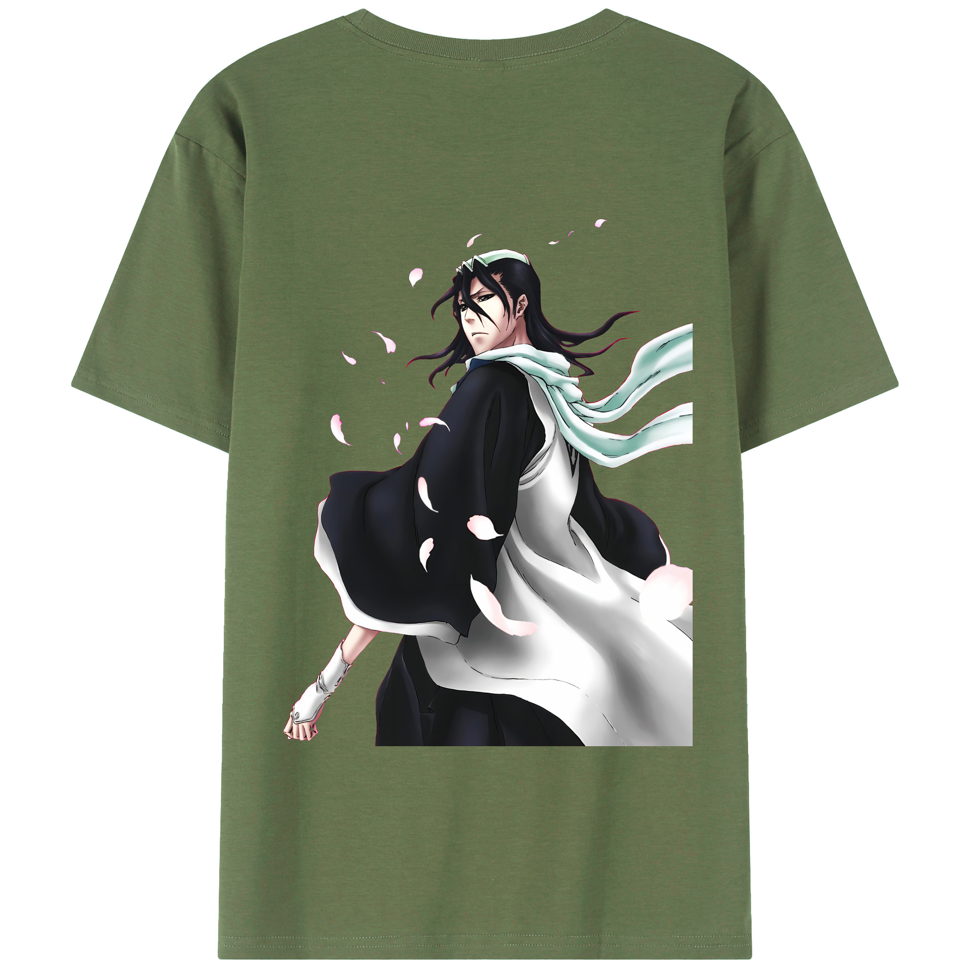 （画像用） ブリーチ くちき びゃくや BLEACH Kuchiki Byakuya 綿100％ メンズ半袖Tシャツ（バックプリント） 通気性